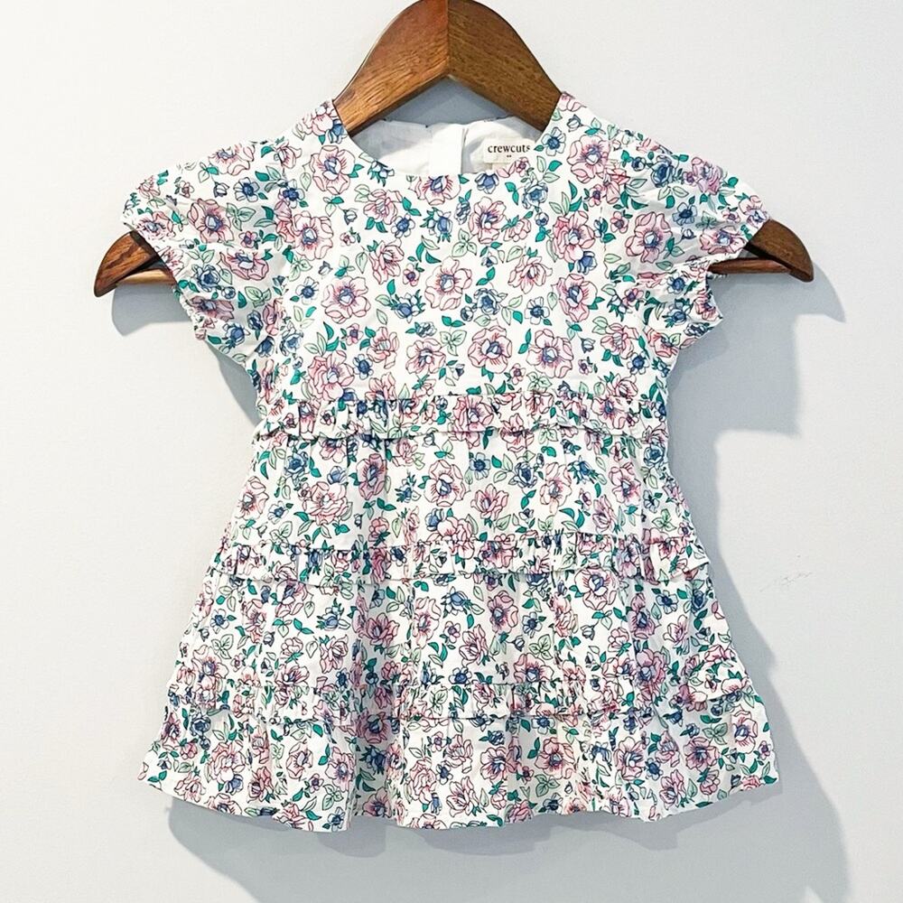 Crewcuts By J. Crew NEW Floral Ruffled Toddler Dress Size 18-24 Months